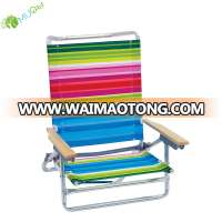 YumuQ Outdoor Camping Foldable Portable Folding Aluminum Lay Flat Wooden Beach Chair