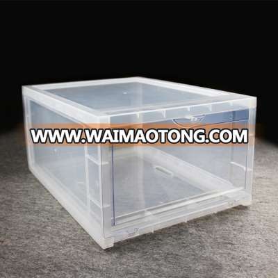 PP material high grade of transparency clear drop front shoe box shoe organizer